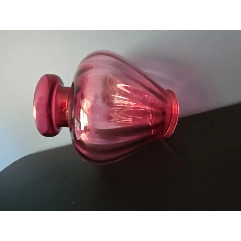 Vintage Cranberry Ruby Red Ribbed Bulbous 6